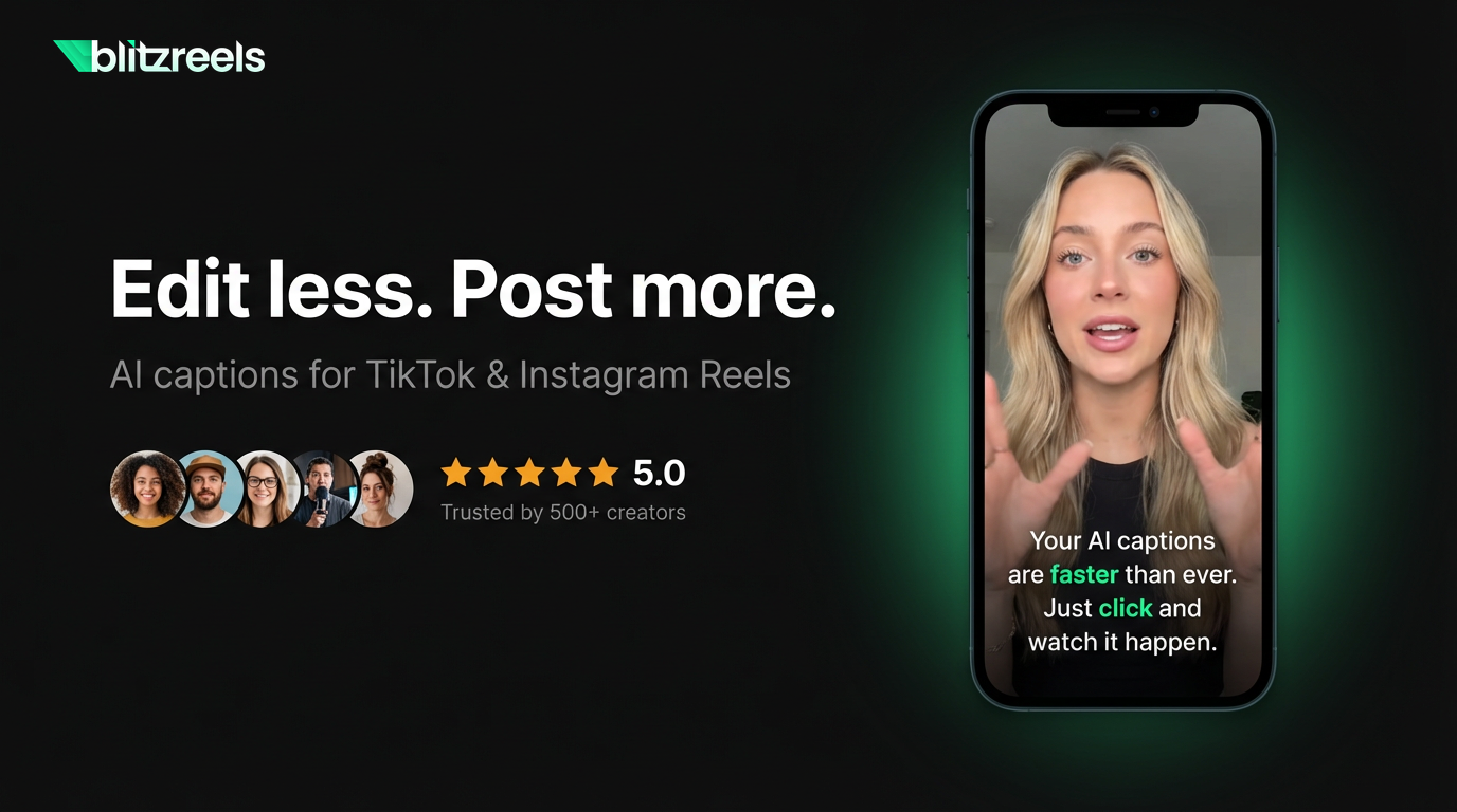 AI Captions for TikTok & Instagram Reels | BlitzReels
